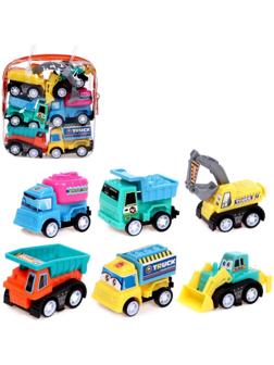 Набор инерционных машин «Стройка» в сумке, 6 штук, МИКС