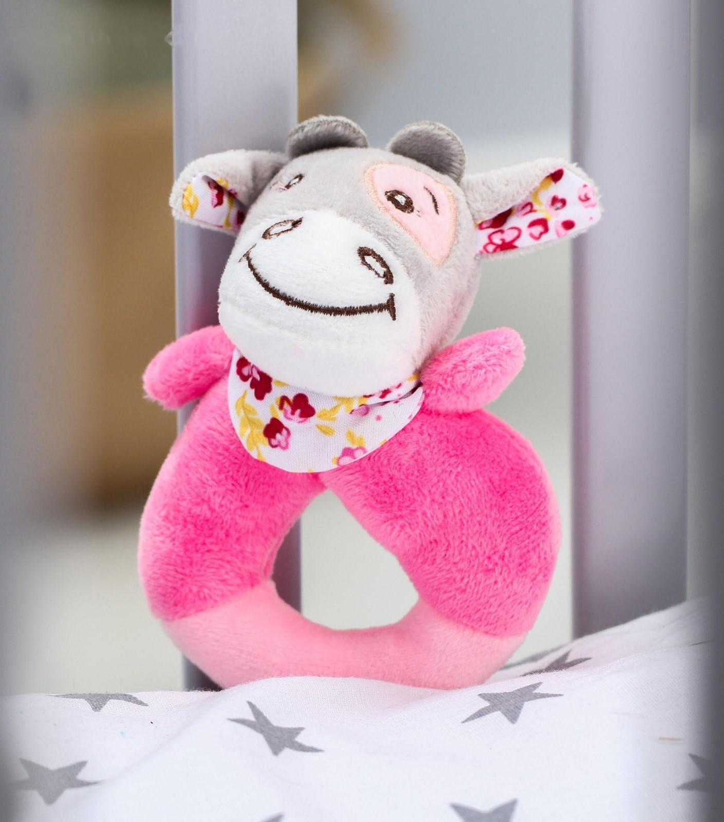 Погремушка мягкая «Коровка - пищалка», на кольце