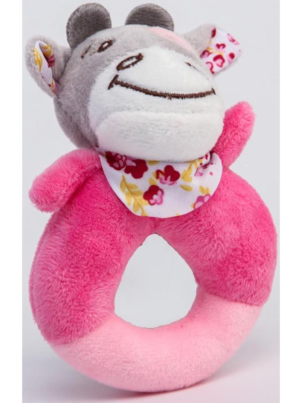 Погремушка мягкая «Коровка - пищалка», на кольце