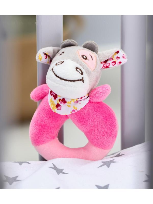 Погремушка мягкая «Коровка - пищалка», на кольце