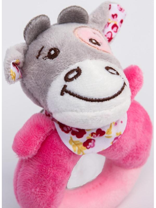 Погремушка мягкая «Коровка - пищалка», на кольце