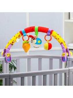 Дуга на кроватку/коляску «Зайка», 3 игрушки, с погремушками, р-р 27-40