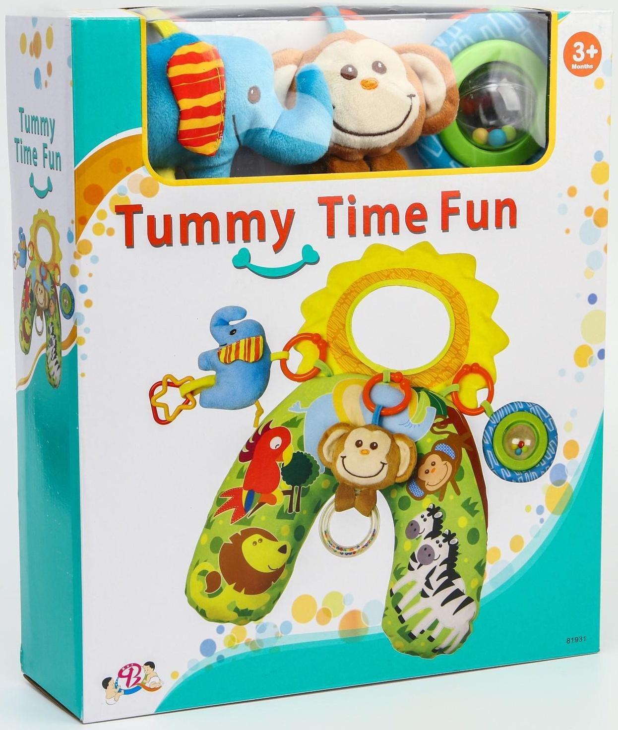 Развивающая подушка для малыша «Зоо», с  погремушками/зеркалом