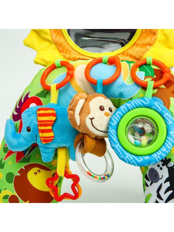 Развивающая подушка для малыша «Зоо», с  погремушками/зеркалом