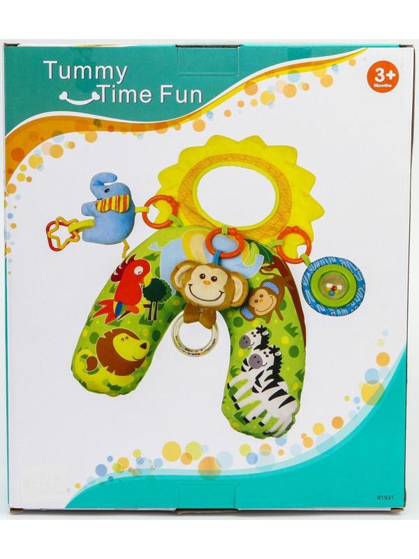 Развивающая подушка для малыша «Зоо», с  погремушками/зеркалом