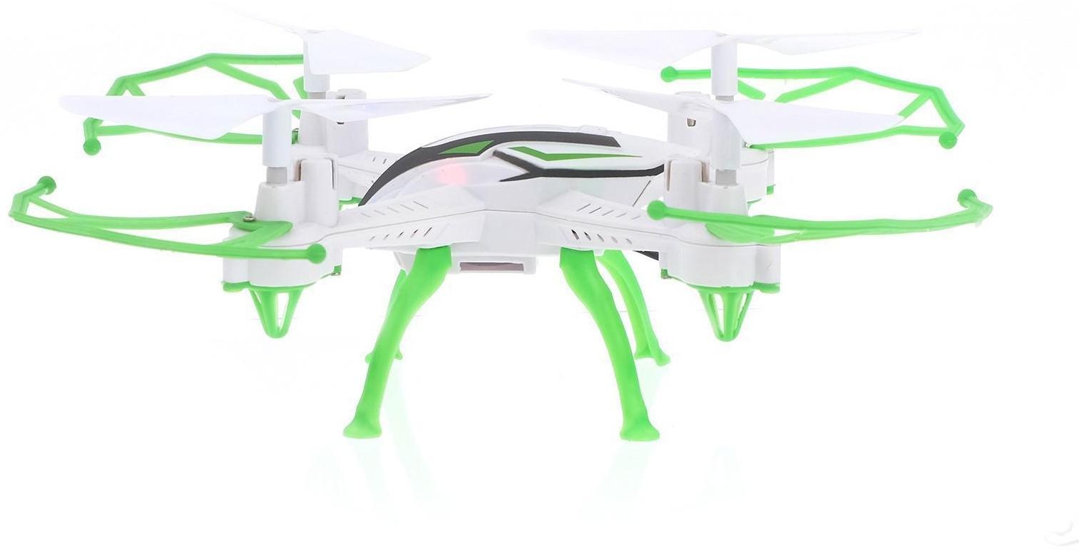 Квадрокоптер радиоуправляемый SKYDRONE, работает от аккумулятора, цвет зелёный