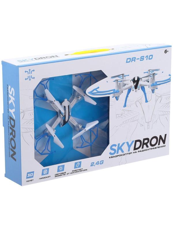 Квадрокоптер радиоуправляемый SKYDRONE, работает от аккумулятора, цвет зелёный