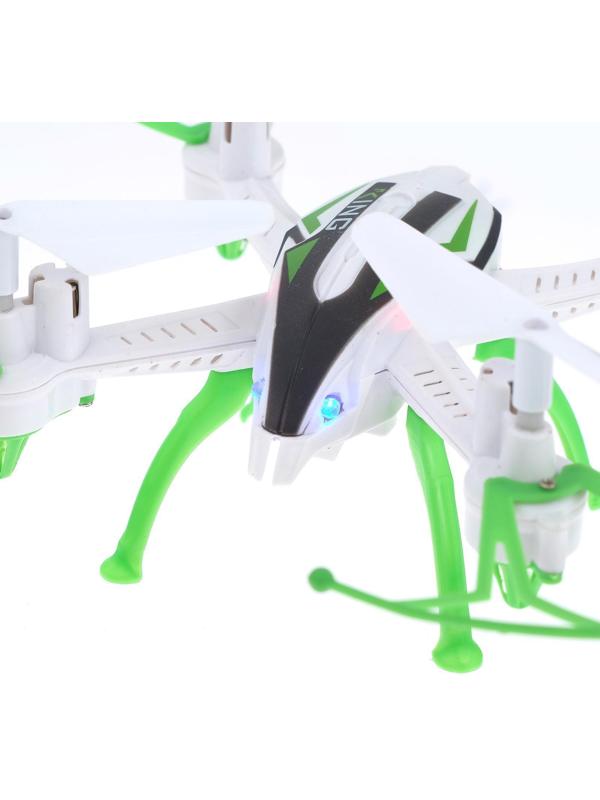 Квадрокоптер радиоуправляемый SKYDRONE, работает от аккумулятора, цвет зелёный