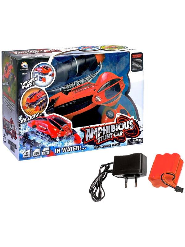 Машина радиоуправляемая «Амфибия», с аккумулятором, световые эффекты, цвет красный