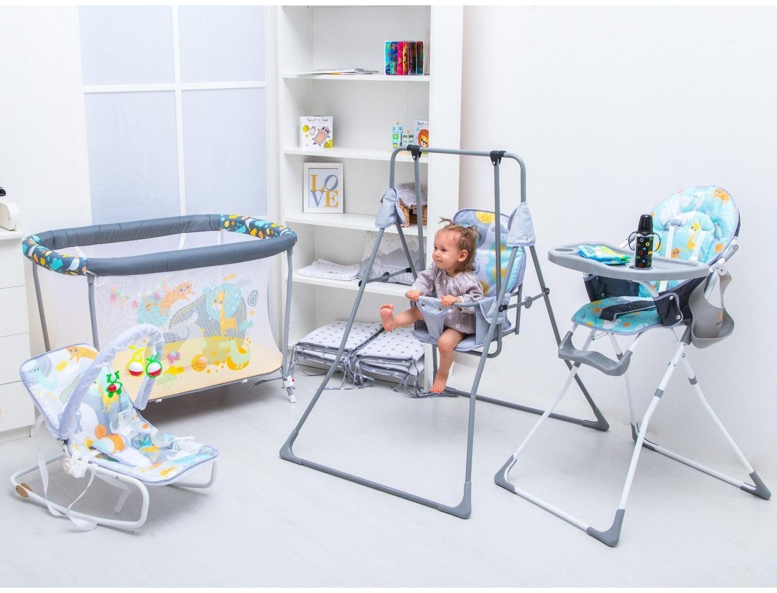 Качели детские напольные «Веселые зверята»