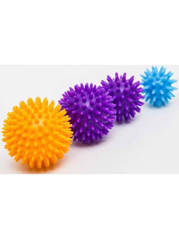 Набор твёрдых развивающих массажных мячиков с шипами «Ёжики», 4 шт, d=5,6,7,8 см