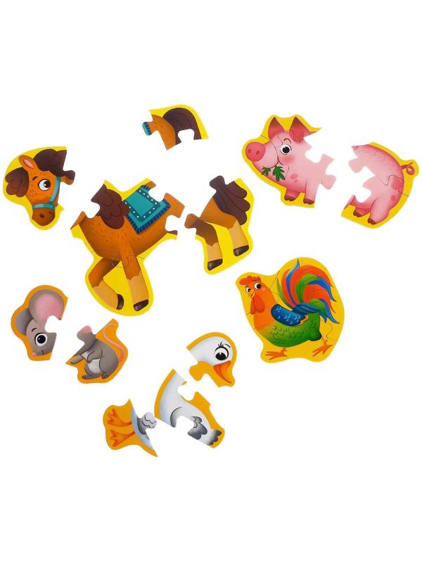 Макси- пазлы «Наша ферма», 5 пазлов, 20 деталей