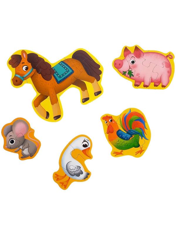 Макси- пазлы «Наша ферма», 5 пазлов, 20 деталей