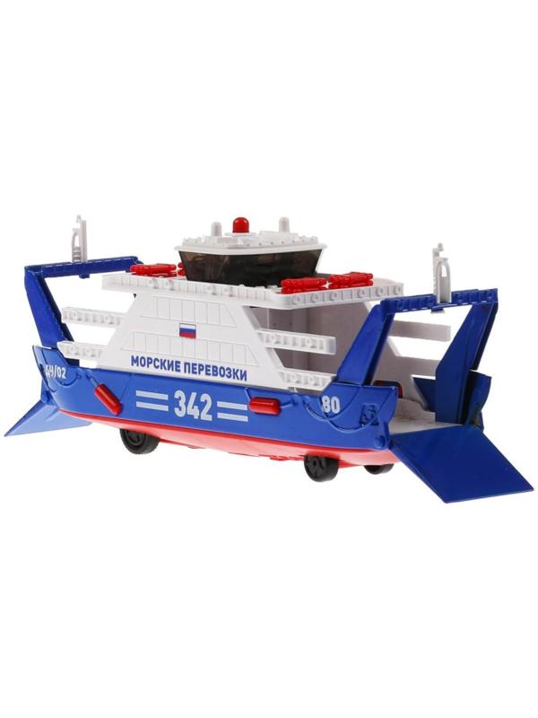 Паром пассажирский металлический, 17 см, подвижные детали, цвет синий
