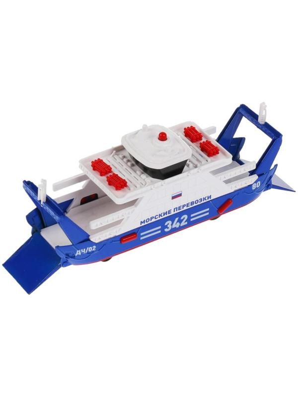 Паром пассажирский металлический, 17 см, подвижные детали, цвет синий