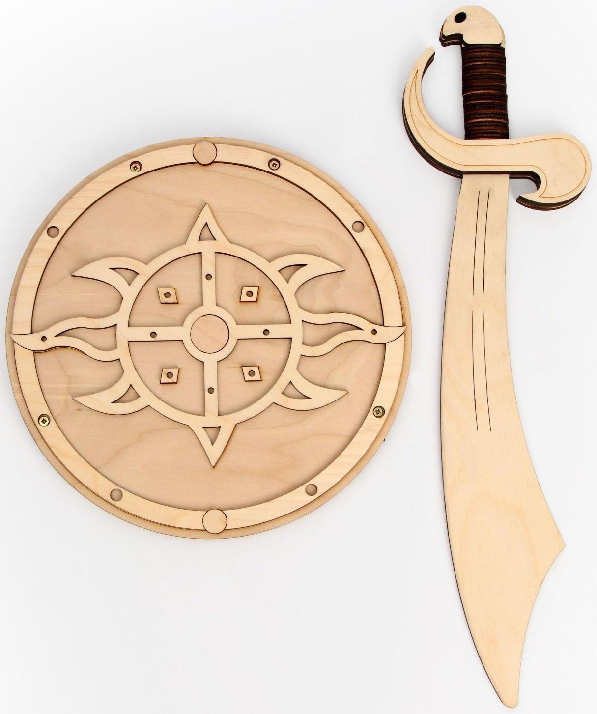 Деревянное оружие «Щит и меч» 25×44,5×5 см