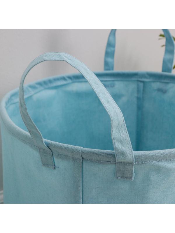 Корзина бельевая текстильная «Мишутка», 36×35 см, цвет голубой