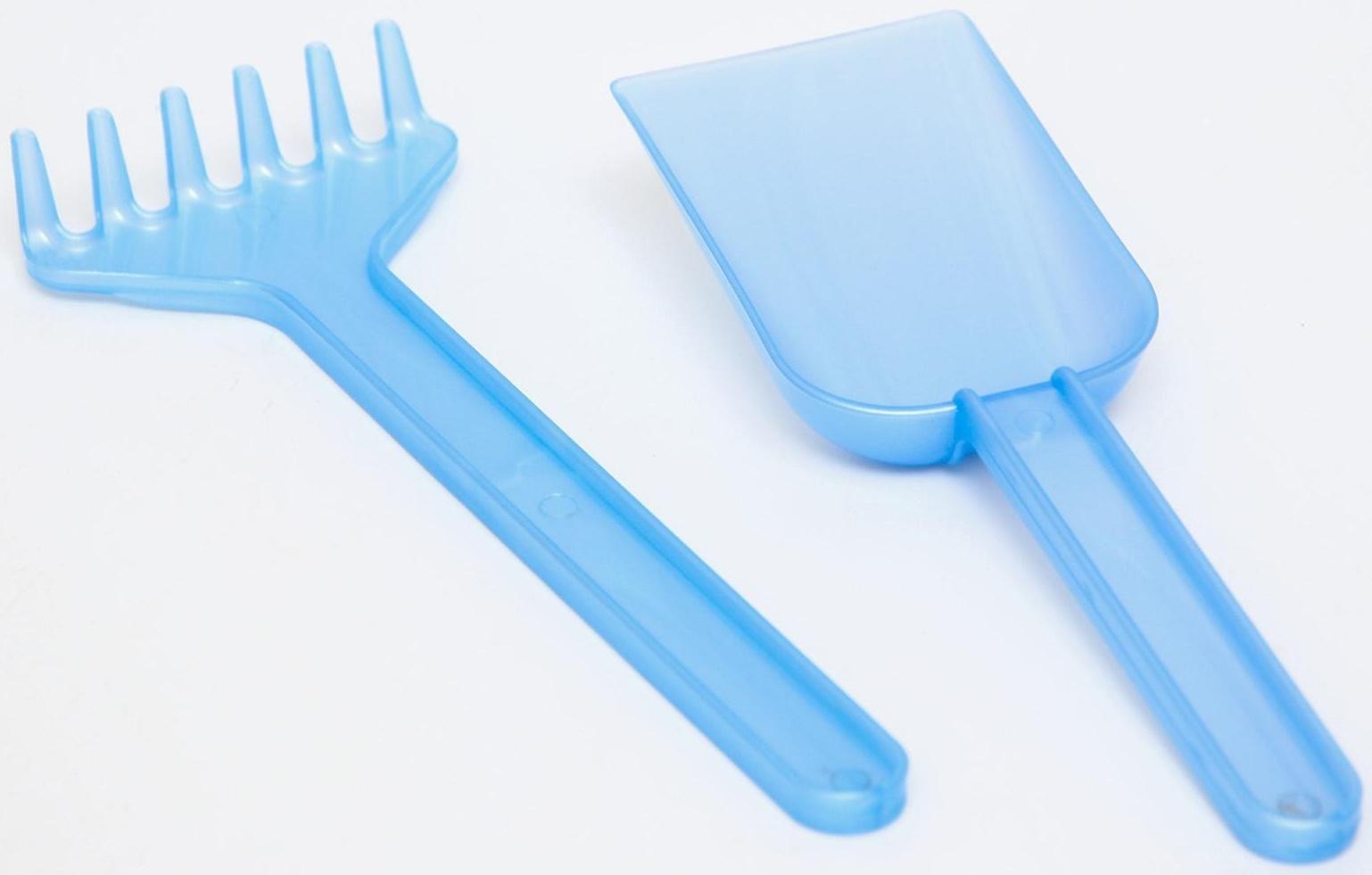 Песочный набор «Крош», Смешарики, ведёрко-лейка 350 мл, грабли, совок, 4 формочки, в сетке