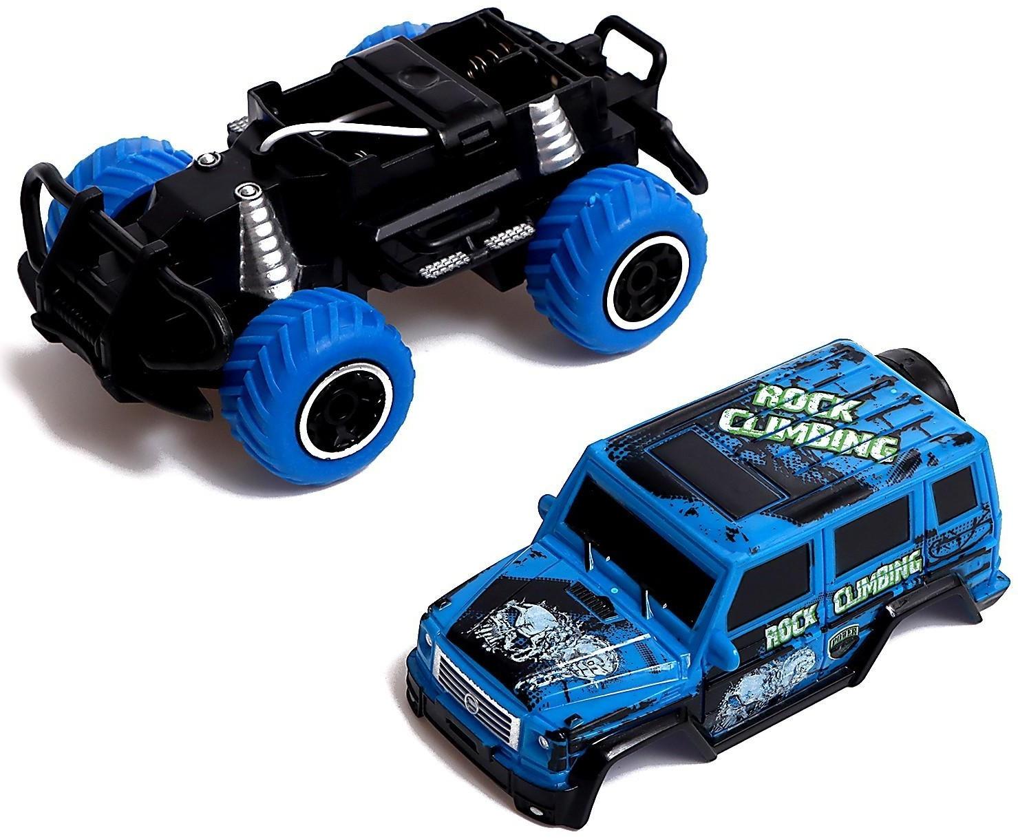 Джип радиоуправляемый «Граффити», работает от батареек, цвет синий