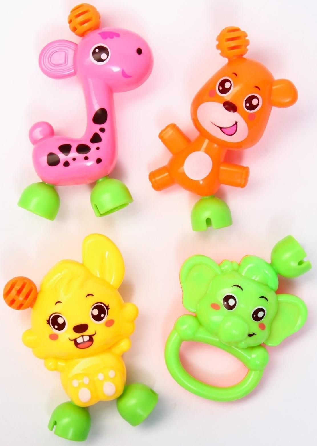 Набор погремушек «Давай играть», 4 игрушки, цвет МИКС