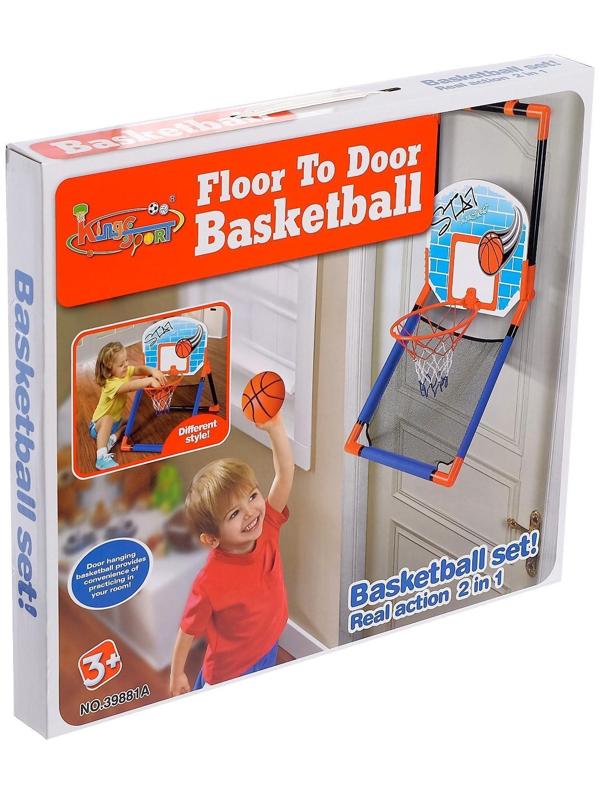 Набор для баскетбола «Бросок», крепится на дверь, трансформируется в стойку