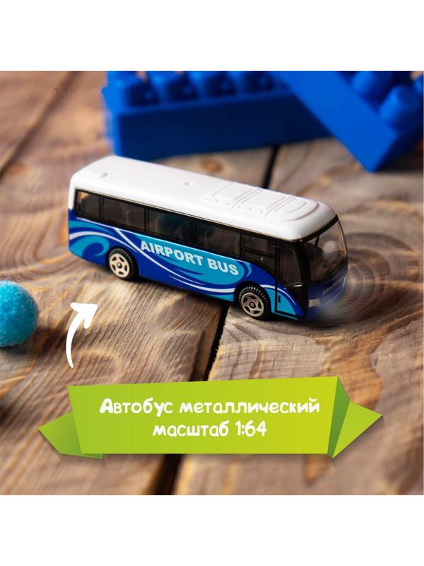 Автобус металлический «Междугородний», масштаб 1:64, цвет синий
