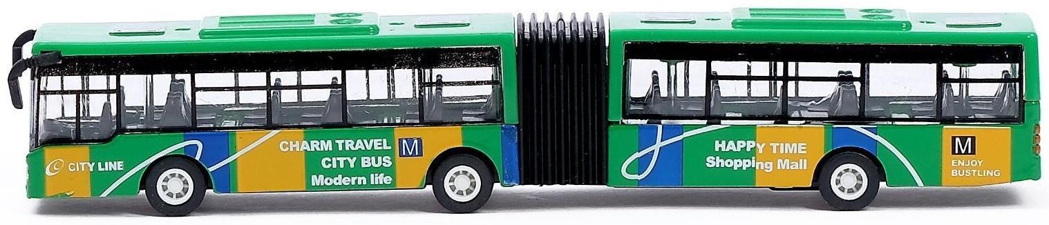 Автобус металлический «Городской транспорт», инерционный, масштаб 1:64, цвет зелёный