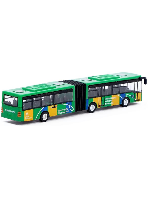 Автобус металлический «Городской транспорт», инерционный, масштаб 1:64, цвет зелёный