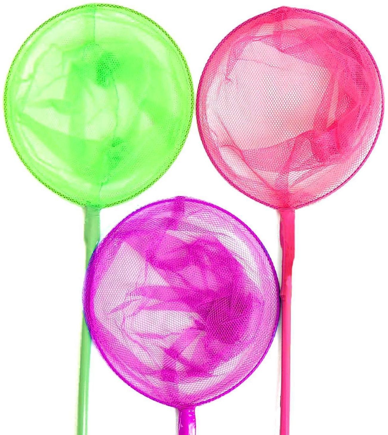 Сачок детский, ручка 90 см, d=28 см «Хамелеон», цвета МИКС