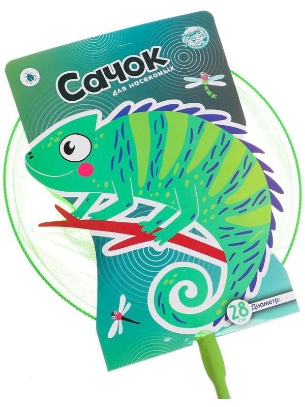 Сачок детский, ручка 90 см, d=28 см «Хамелеон», цвета МИКС