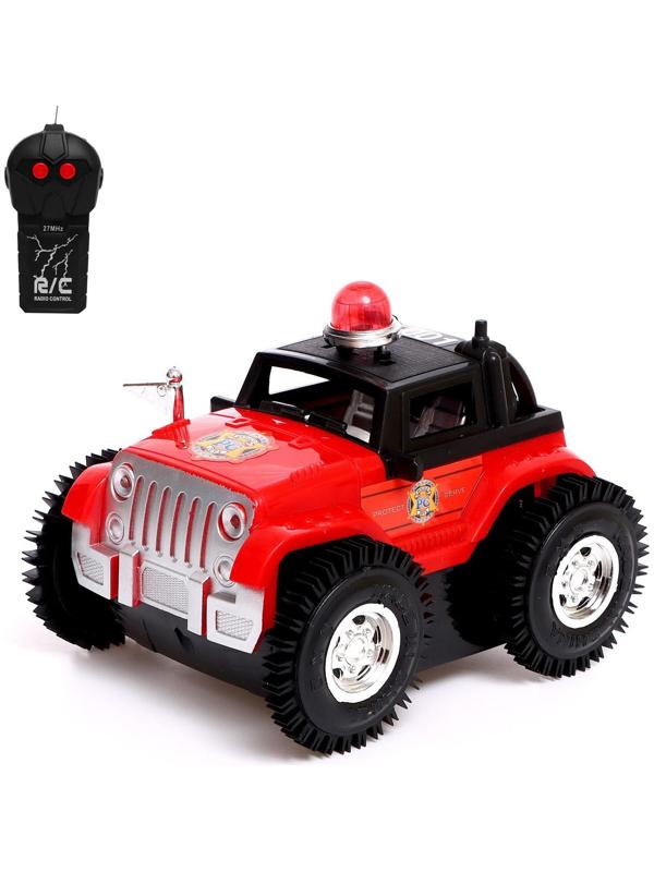 Машина перевёртыш радиоуправляемая «Полиция», работает от батареек, цвет красный