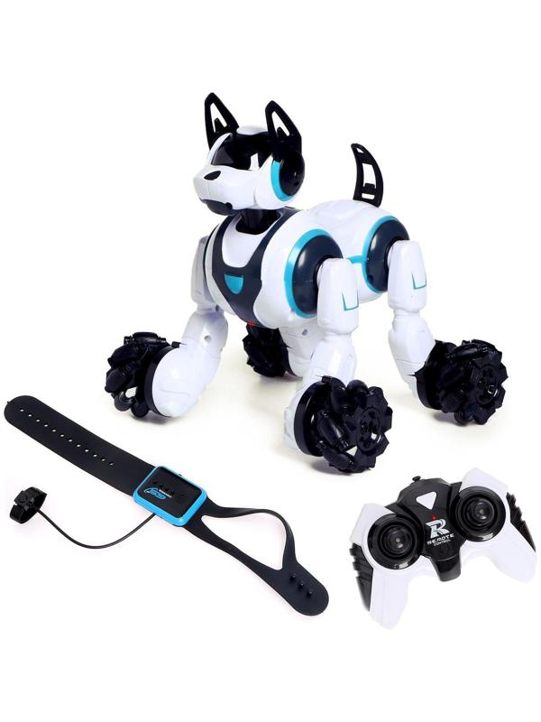 Робот-собака «Кибер пёс», световые и звуковые эффекты, работает от аккумулятора, цвет белый
