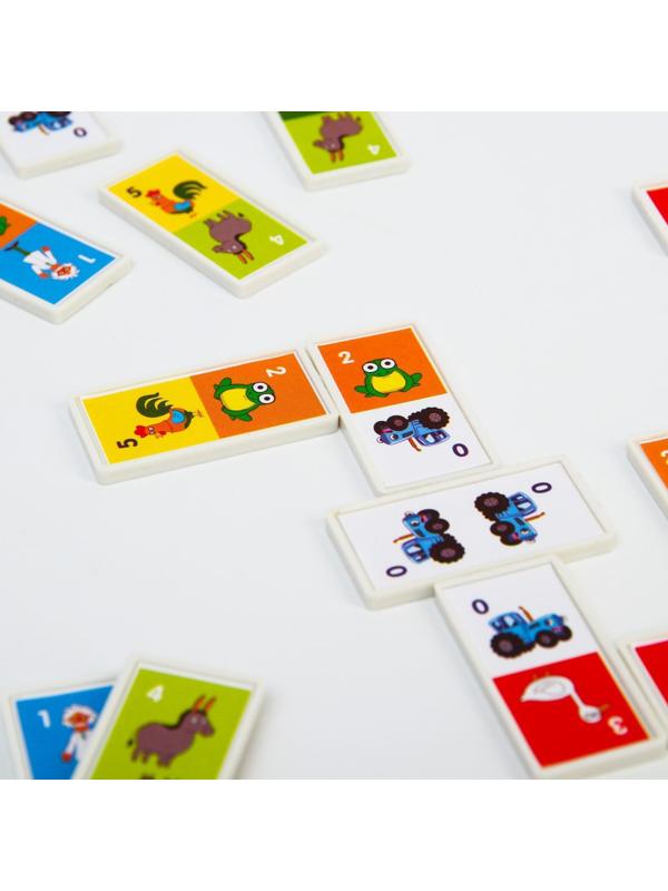 Домино «Синий трактор», 28 деталей