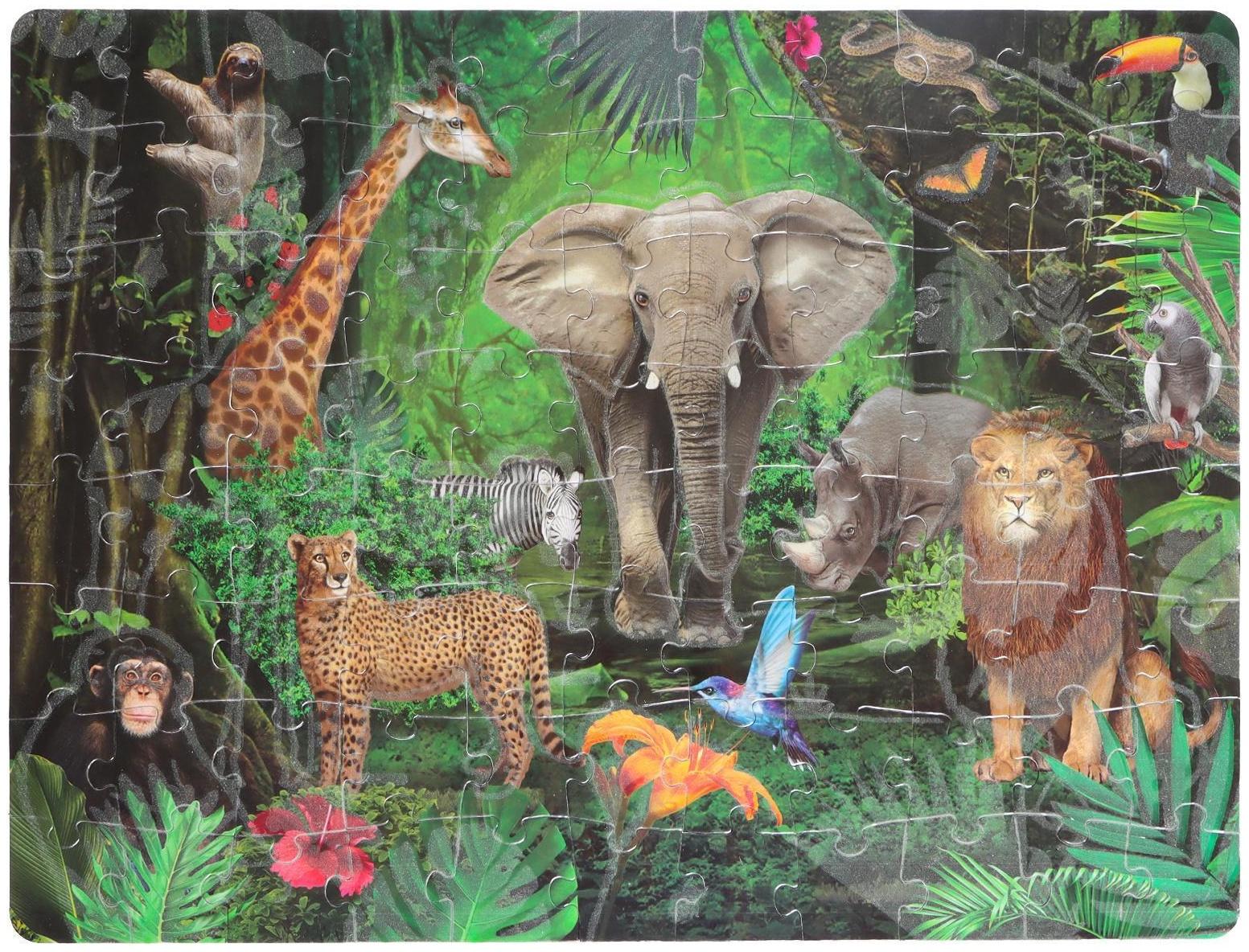 Пазлы светящиеся «В жарких странах», 88 деталей