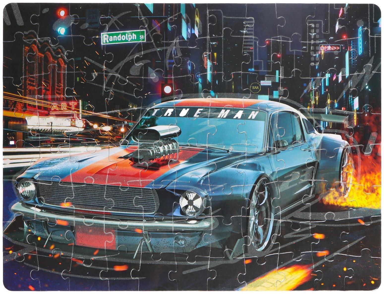 Пазлы светящиеся «Ночные гонки», 88 деталей