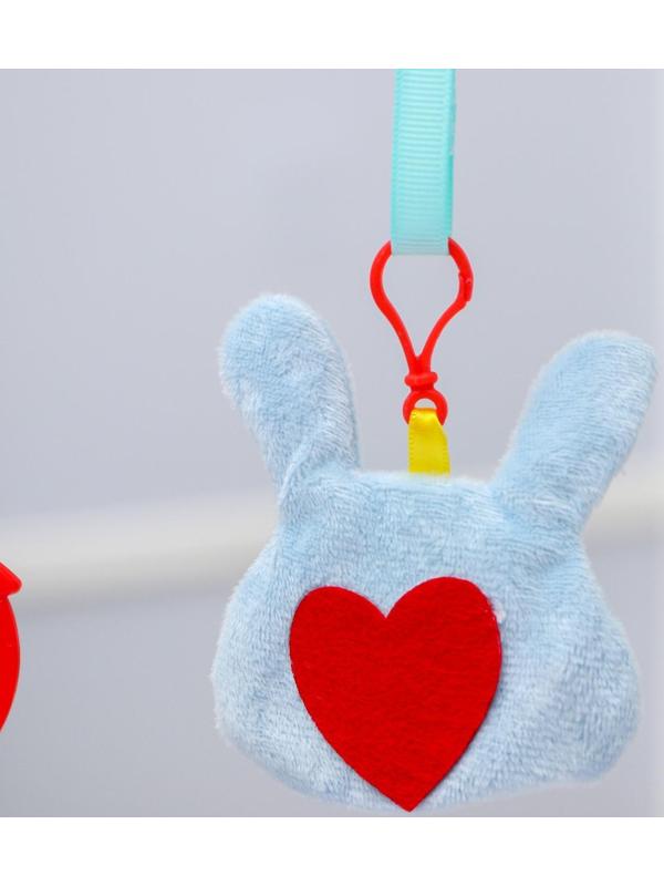 Развивающая, мягкая, игровая дуга на коляску/кроватку «Зайчик», прорезыватель/погремушка, р-р 30-45