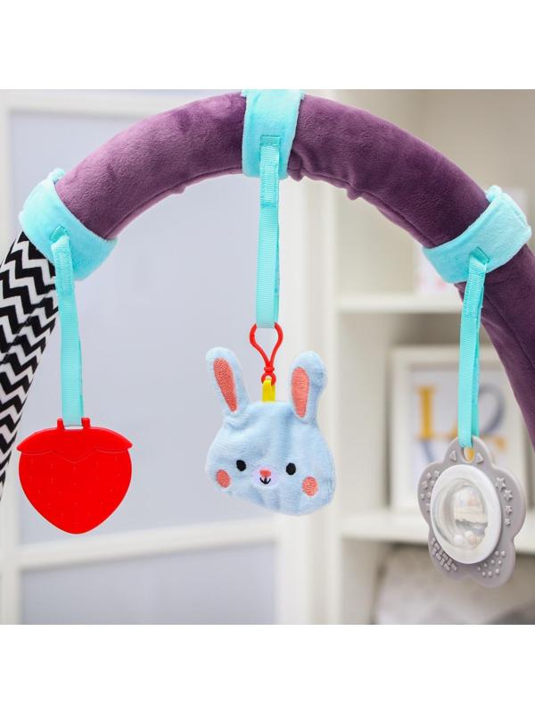 Развивающая, мягкая, игровая дуга на коляску/кроватку «Зайчик», прорезыватель/погремушка, р-р 30-45