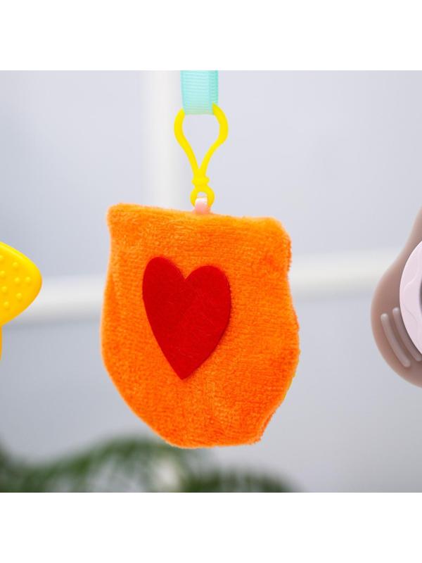 Развивающая, мягкая, игровая дуга на коляску/кроватку «Котик», прорезыватель/погремушка, р-р 16-45