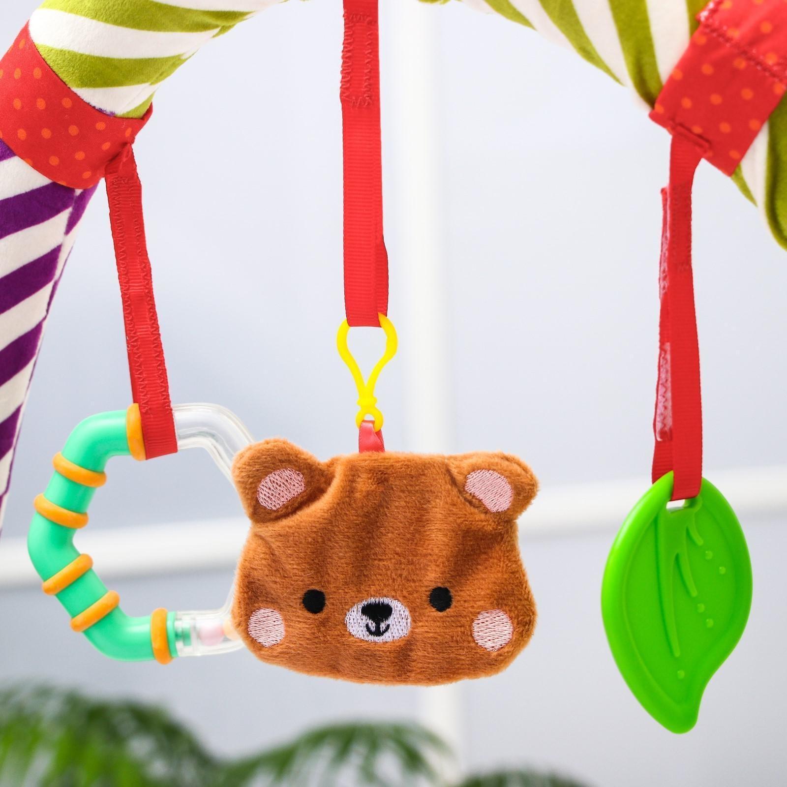 Развивающая, мягкая, игровая дуга на коляску/кроватку «Мишка», прорезыватель/погремушка, р-р 28-43