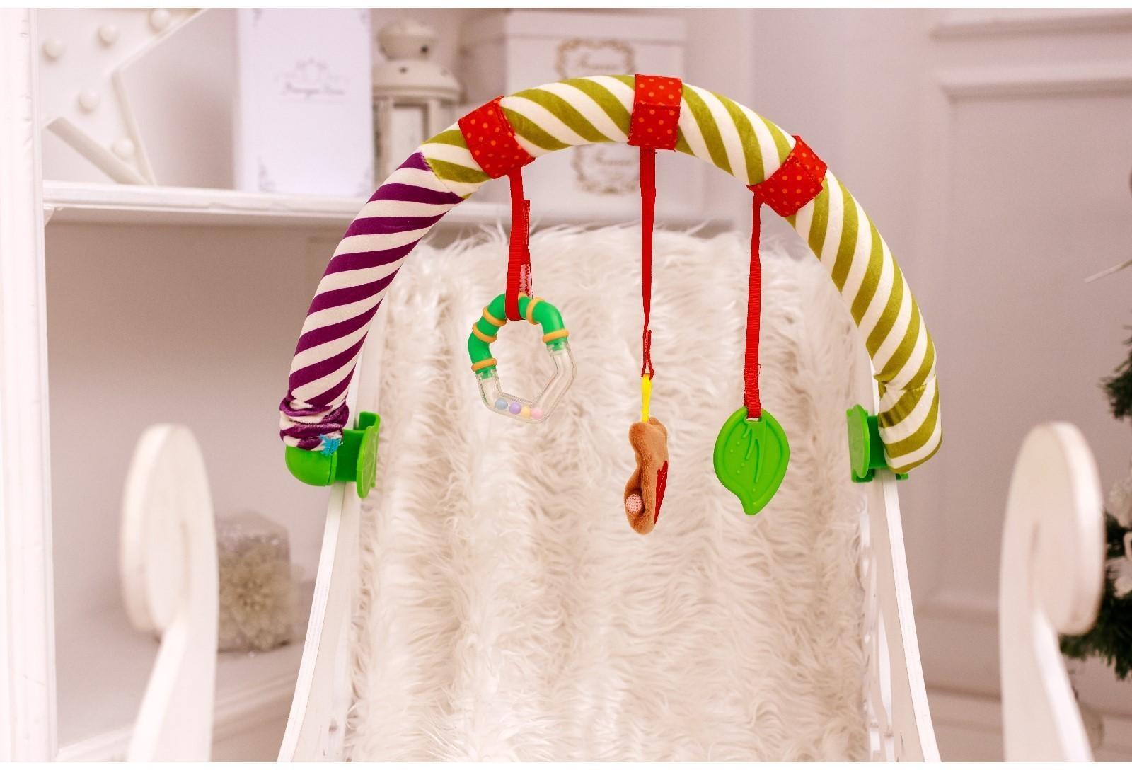 Развивающая, мягкая, игровая дуга на коляску/кроватку «Мишка», прорезыватель/погремушка, р-р 28-43