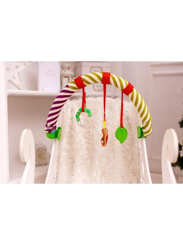 Развивающая, мягкая, игровая дуга на коляску/кроватку «Мишка», прорезыватель/погремушка, р-р 28-43