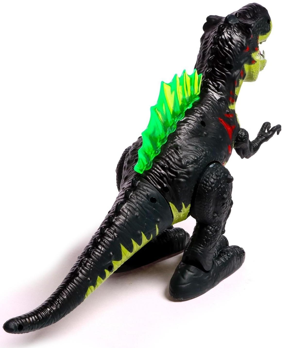 Динозавр «Рекс», эффект дыма, свет и звук, работает от батареек