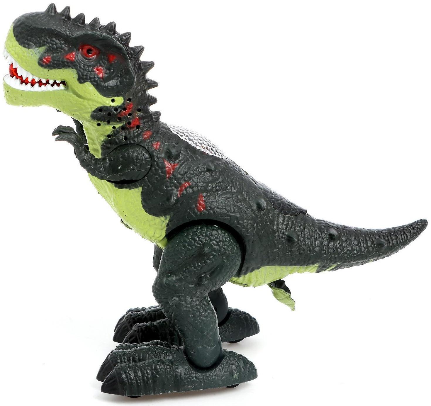 Динозавр «Рекс», откладывает яйца, проектор, свет и звук, работает от батареек, цвет зелёный