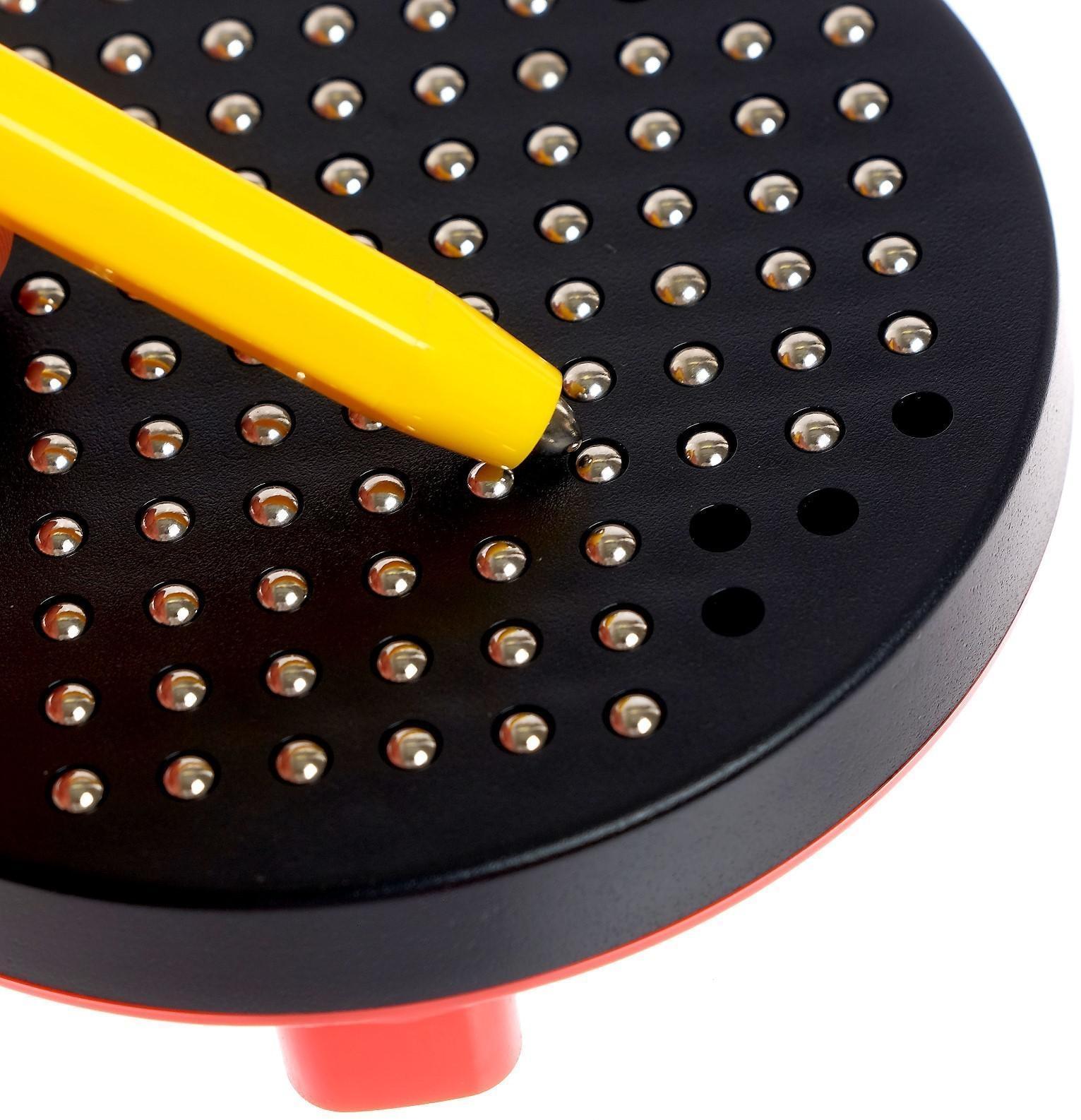 Планшет обучающий «Магнитное рисование», 120 отверстий, с креплением на обороте, цвет чёрный