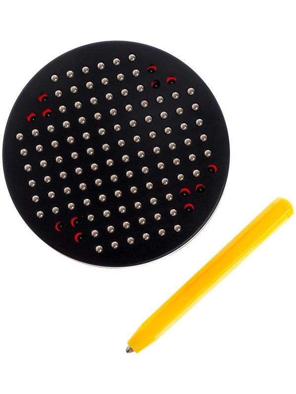 Планшет обучающий «Магнитное рисование», 120 отверстий, с креплением на обороте, цвет чёрный