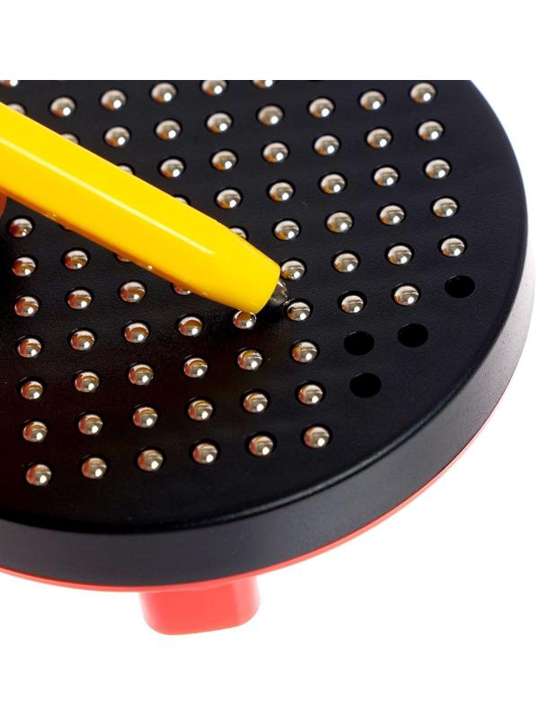 Планшет обучающий «Магнитное рисование», 120 отверстий, с креплением на обороте, цвет чёрный