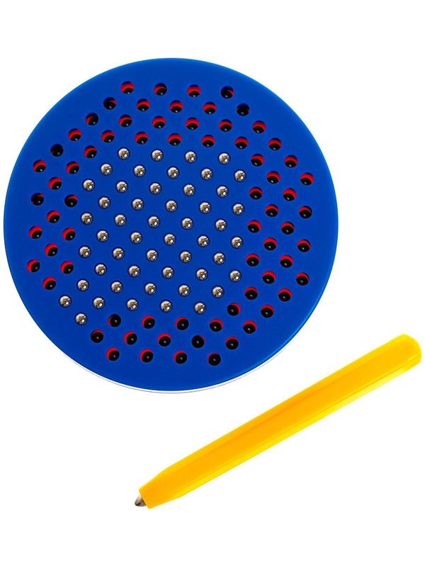 Планшет обучающий «Магнитное рисование», 120 отверстий, с креплением на обороте, цвет голубой