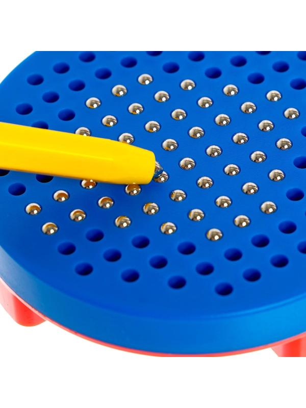 Планшет обучающий «Магнитное рисование», 120 отверстий, с креплением на обороте, цвет голубой