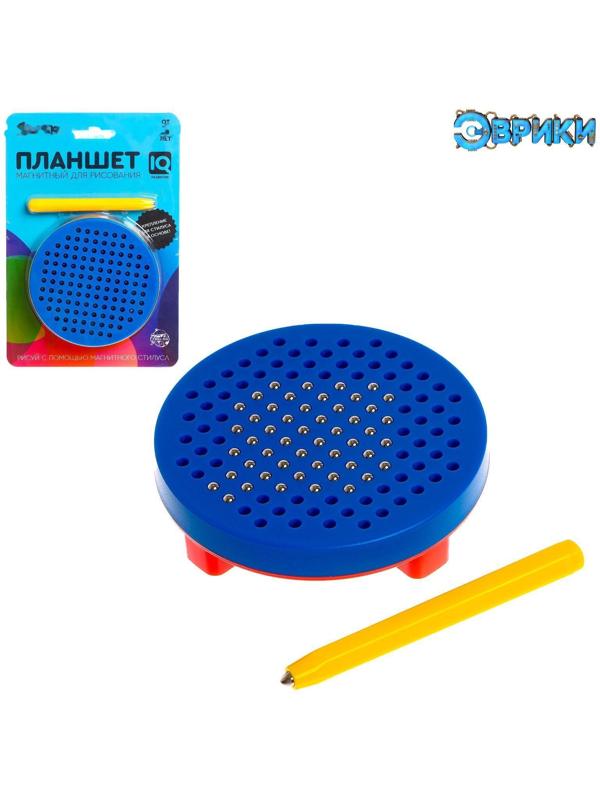 Планшет обучающий «Магнитное рисование», 120 отверстий, с креплением на обороте, цвет голубой