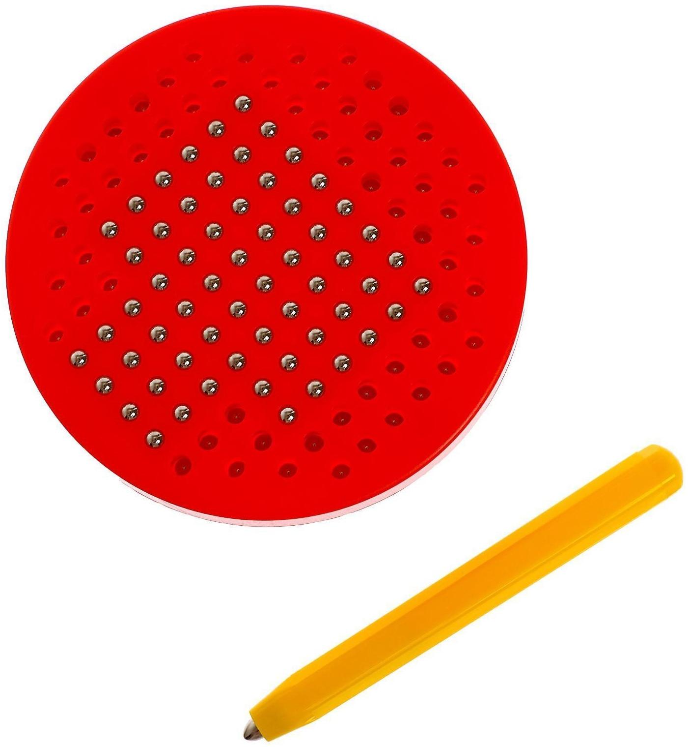 Планшет обучающий «Магнитное рисование», 120 отверстий, с креплением на обороте, цвет красный